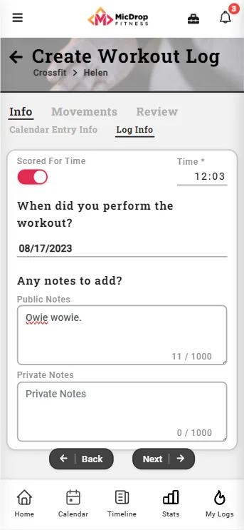 Log Workouts
