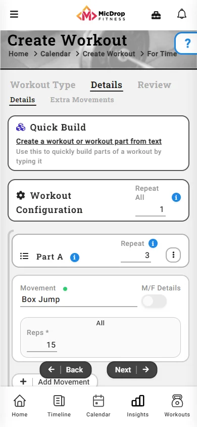 Build Workouts Manually or Create Them From Text