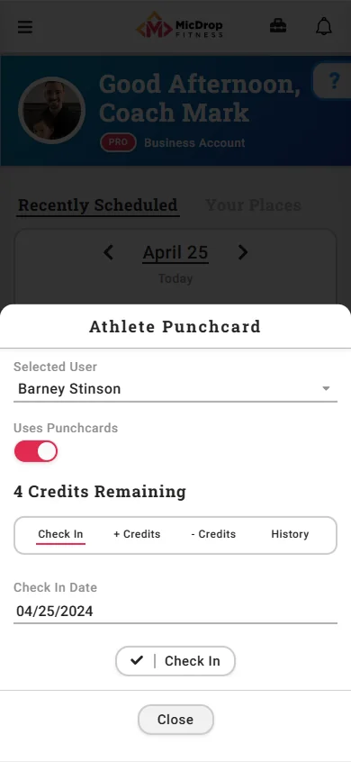 Athlete Punchcards